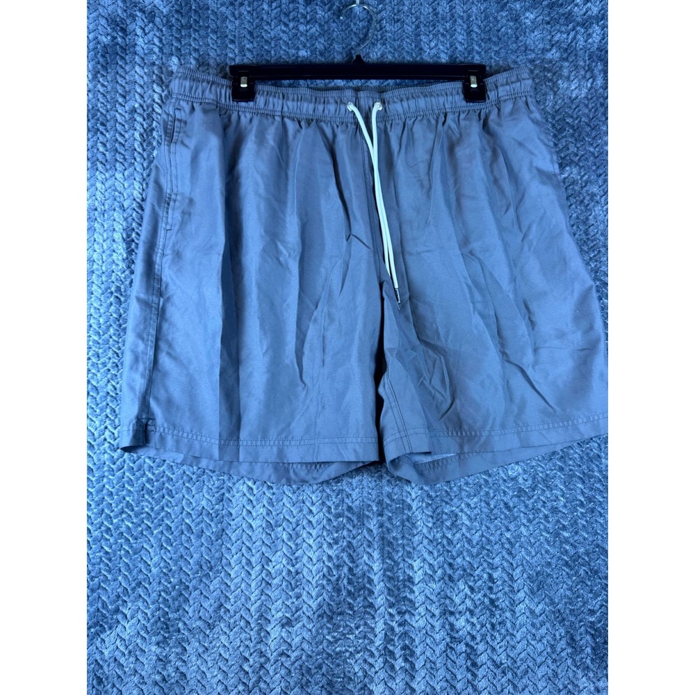 Lands' End Trunks Shorts Mens XL Gray Mesh Lined Drawstring Swim Wear Surfing